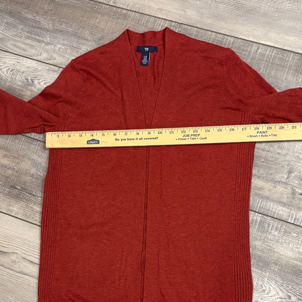 Gap Rust Red Open Front Lightweight Cardigan Euc … - image 4